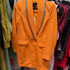 River Island Orange Blazer with Silver Embellishments